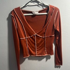Trendy Rust Long Sleeve Top